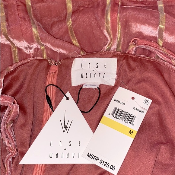 Lost + Wander Over The Rainbow Pink Velvet Dress - Picture 2 of 6